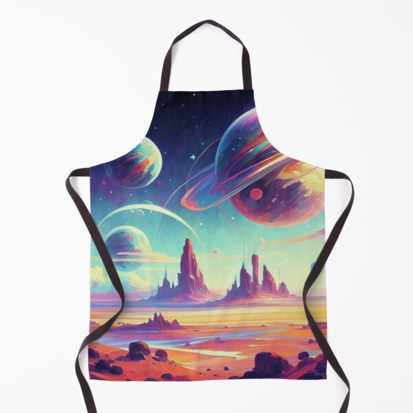Item preview, Colorful Illustration Space Colonist Planet Landscape Pattern designed and sold by GrinGalore.