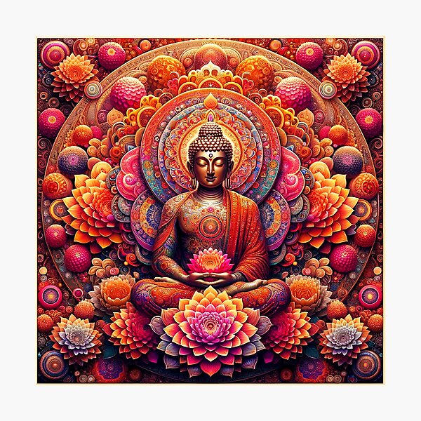 Item preview, Buddha Lotus Fractal Floral Mandala 1 designed and sold by GuyBlank.