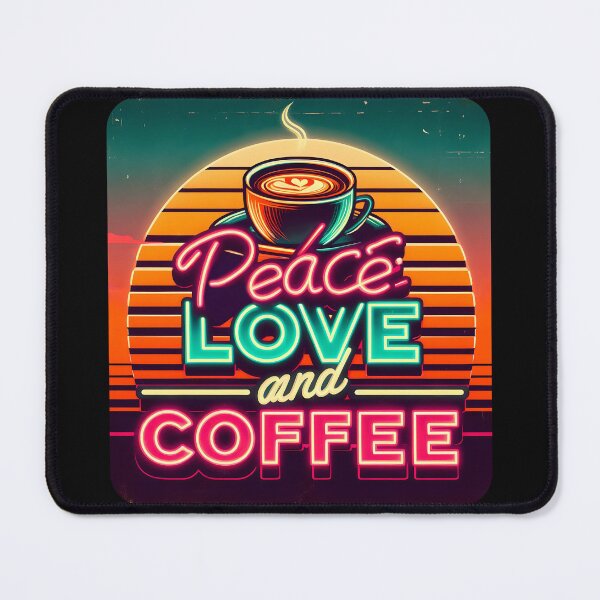 Item preview, Peace love and coffee, typography, retro designed and sold by maxmaj.