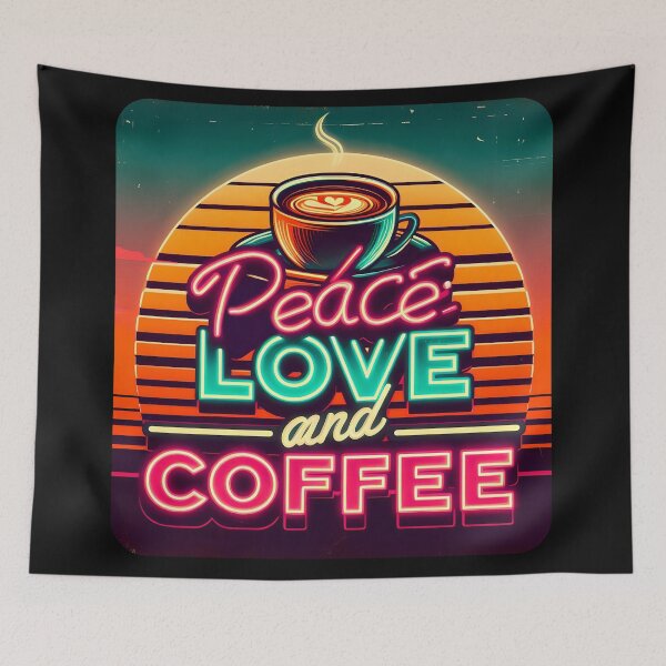 Item preview, Peace love and coffee, typography, retro designed and sold by maxmaj.