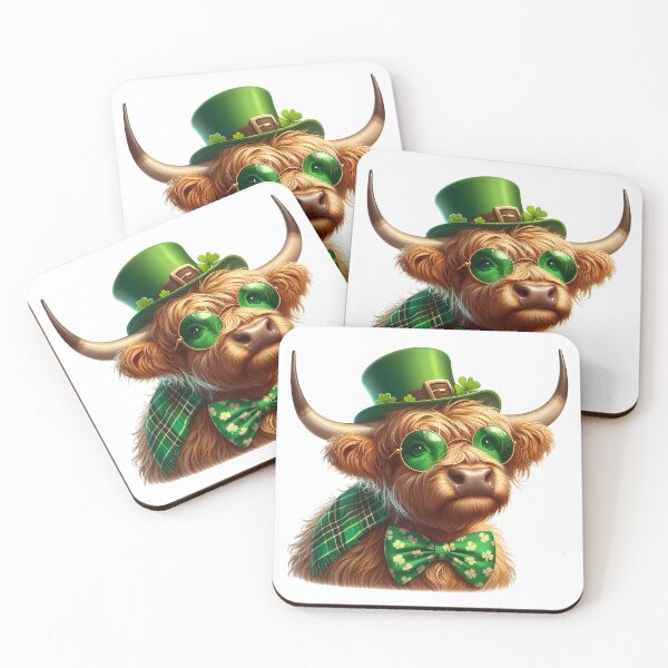 Item preview, Festive Highland Cow Celebrating St. Patrick's Day designed and sold by Niktarka.