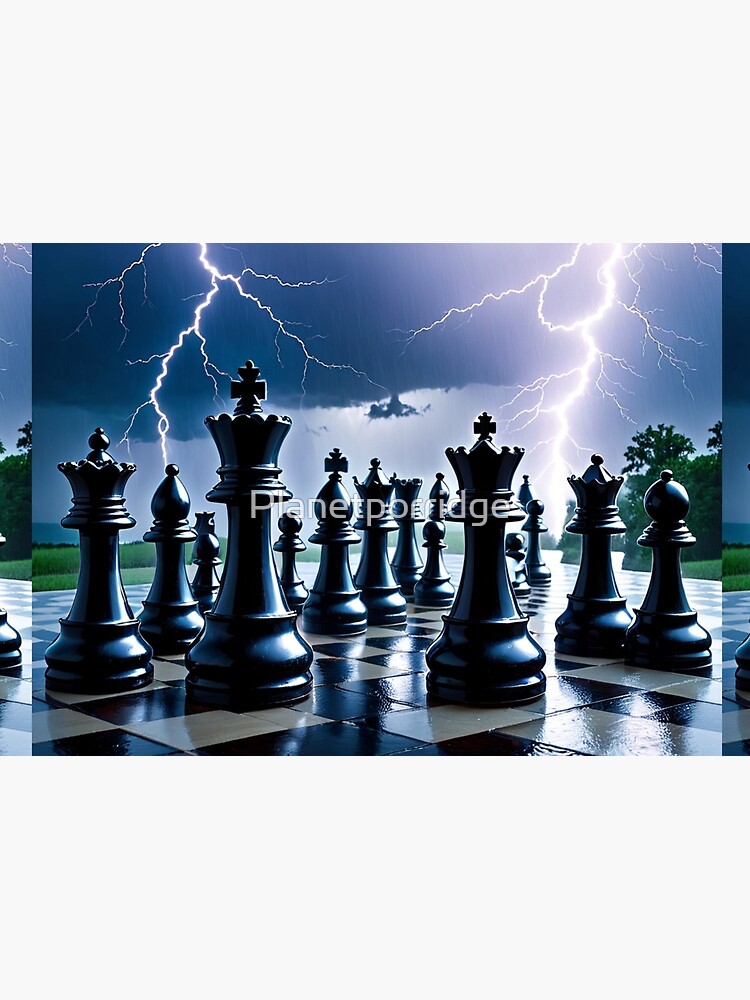 Thumbnail 2 of 2, Jigsaw Puzzle, Thunderstorm Chess Art designed and sold by Planetporridge.