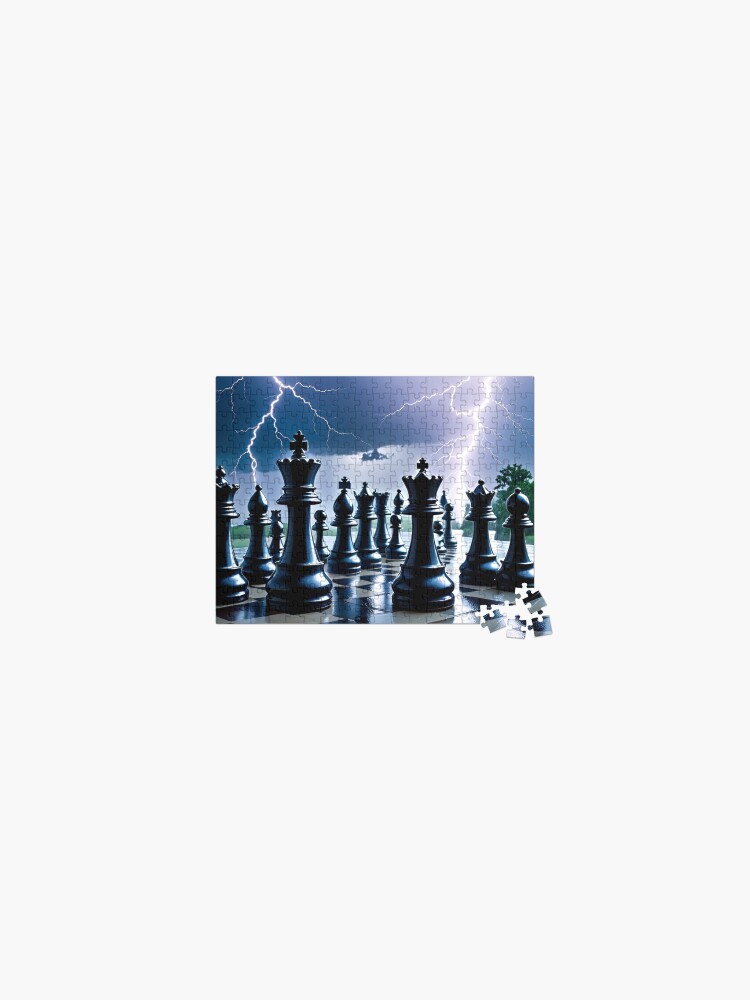 Thumbnail 1 of 2, Jigsaw Puzzle, Thunderstorm Chess Art designed and sold by Planetporridge.