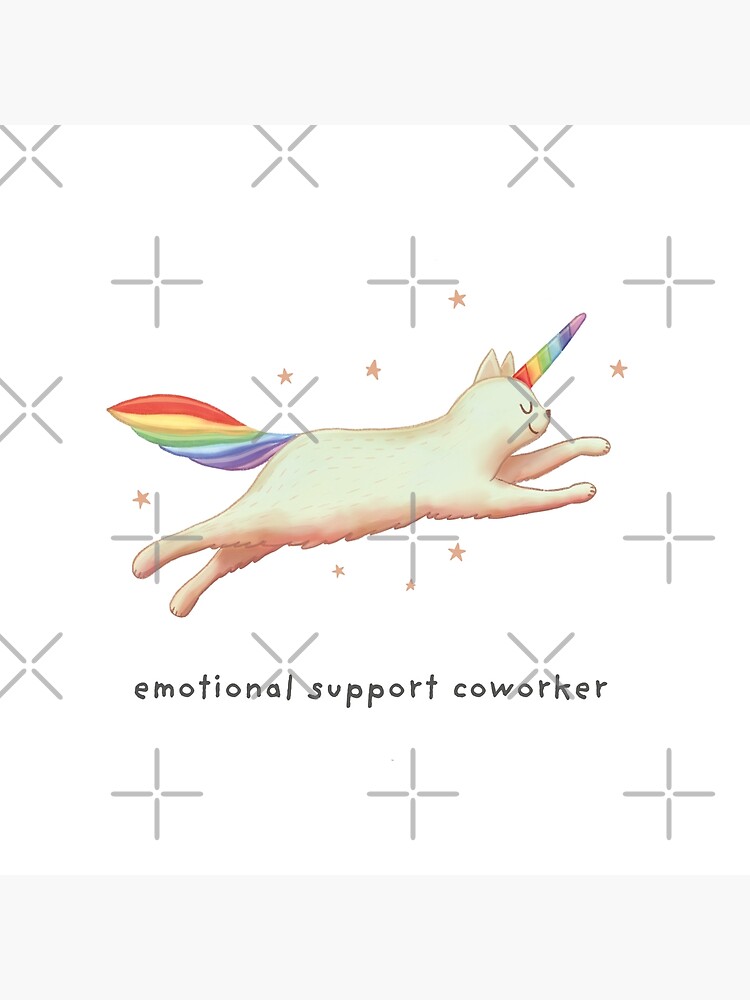 Thumbnail 2 of 2, Tote Bag, Emotional Support Coworker with Unicorn Cat Gift for co-workers designed and sold by GosiaArtGarden.