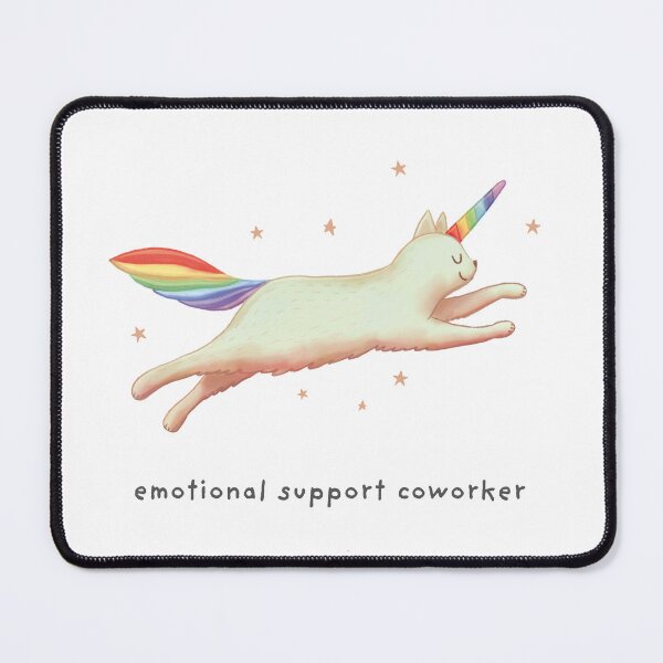 Item preview, Emotional Support Coworker with Unicorn Cat Gift for co-workers designed and sold by GosiaArtGarden.