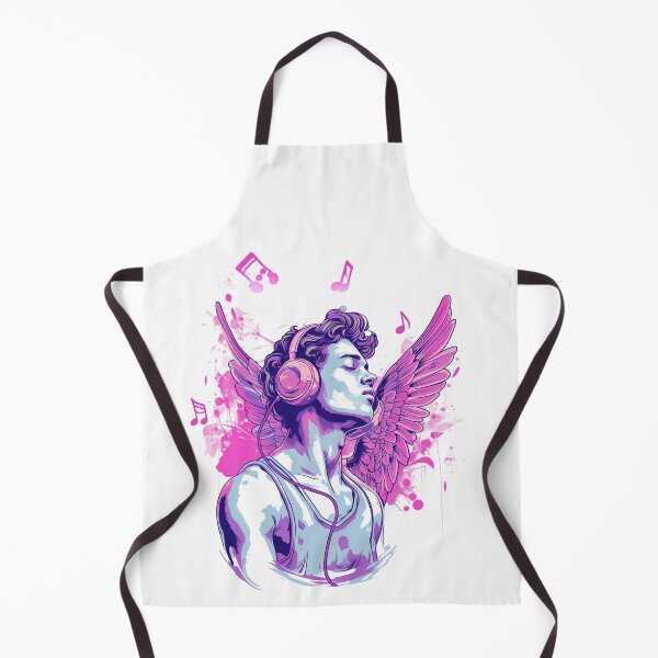 Item preview, Pink cupid art, man listening to music with wings behind designed and sold by PrintsByVickson.