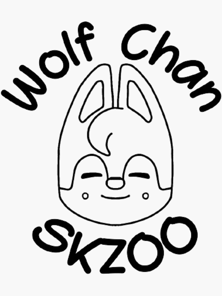 Stray Kids - Skzoo Wolf Chan Head w/ Name [BLACK OUTLINE