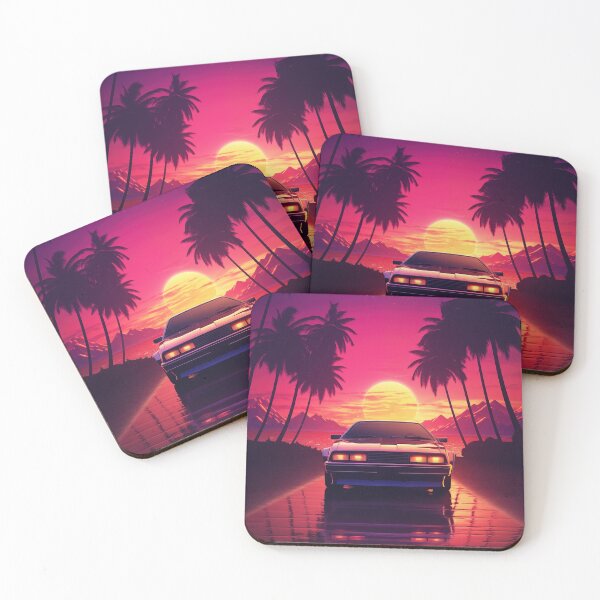 Item preview, Luminous Drive: Futuristic Car in Synthwave Motion designed and sold by Mullet Monkey.
