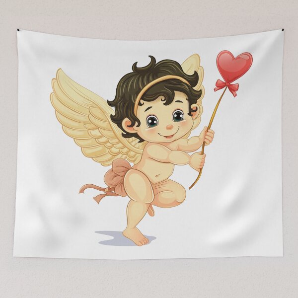 Item preview, Essential cartoon CUPID holding love balloon designed and sold by PrintsByVickson.