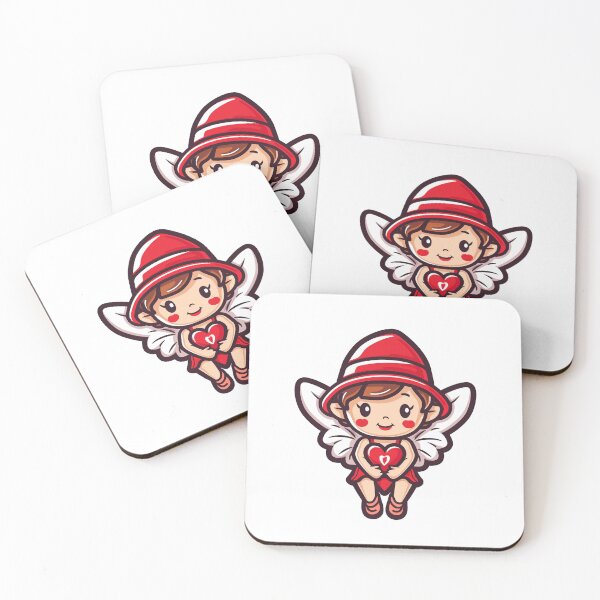 Item preview, Cute red thick line art cupid wearing hat designed and sold by PrintsByVickson.