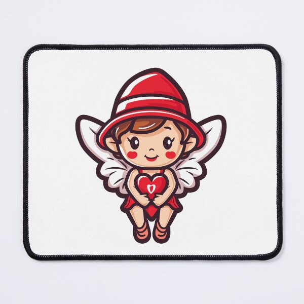 Item preview, Cute red thick line art cupid wearing hat designed and sold by PrintsByVickson.