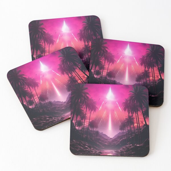 Item preview, Neon Breeze Haven: Tropical Synthwave Dreams designed and sold by Mullet Monkey.