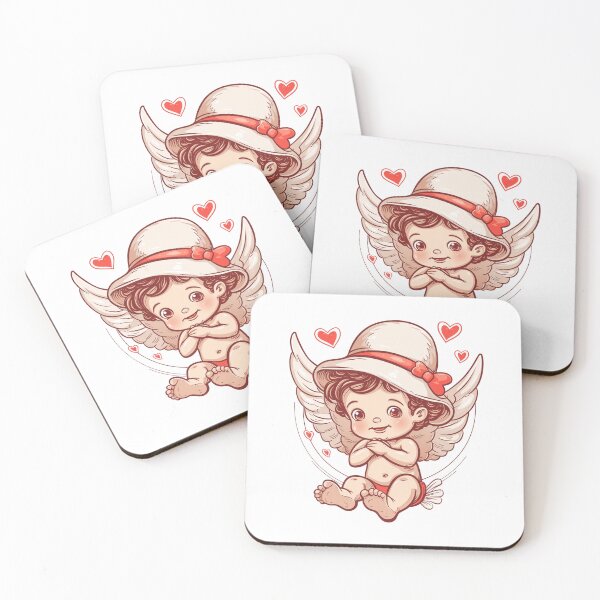 Item preview, Cute cupid wearing hat simplified line art designed and sold by PrintsByVickson.