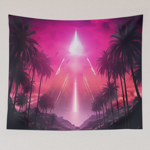 Item preview, Neon Breeze Haven: Tropical Synthwave Dreams designed and sold by Mullet Monkey.