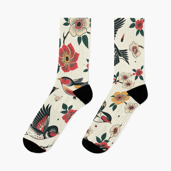 Item preview, Tiled Traditional Swallow Tattoo Pattern designed and sold by dcrc.