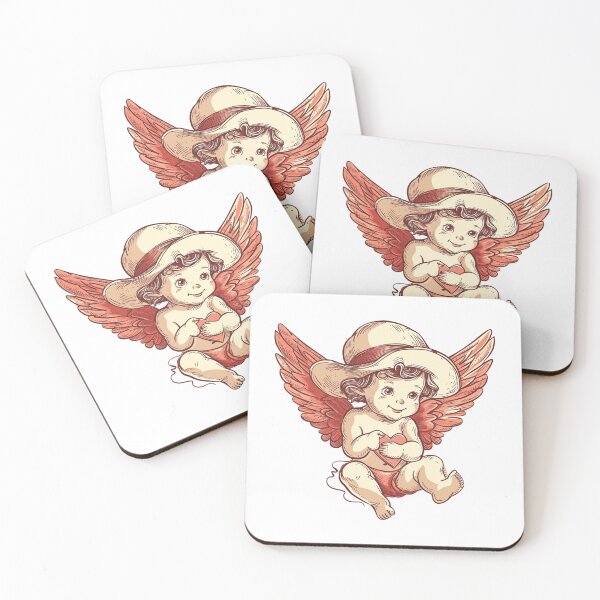 Item preview, Cute cupid holding love wearing hat simplified line art designed and sold by PrintsByVickson.