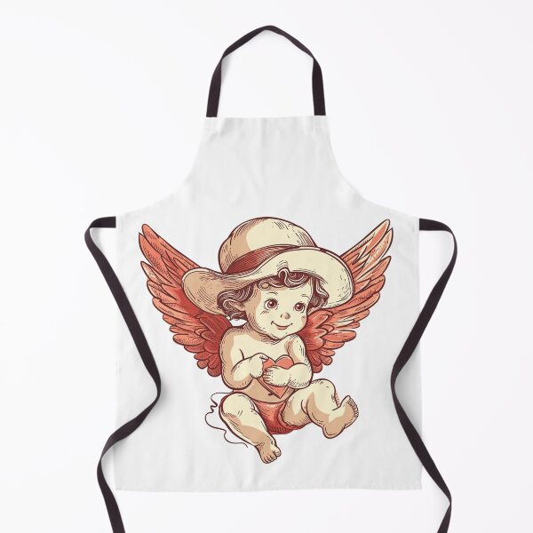 Item preview, Cute cupid holding love wearing hat simplified line art designed and sold by PrintsByVickson.