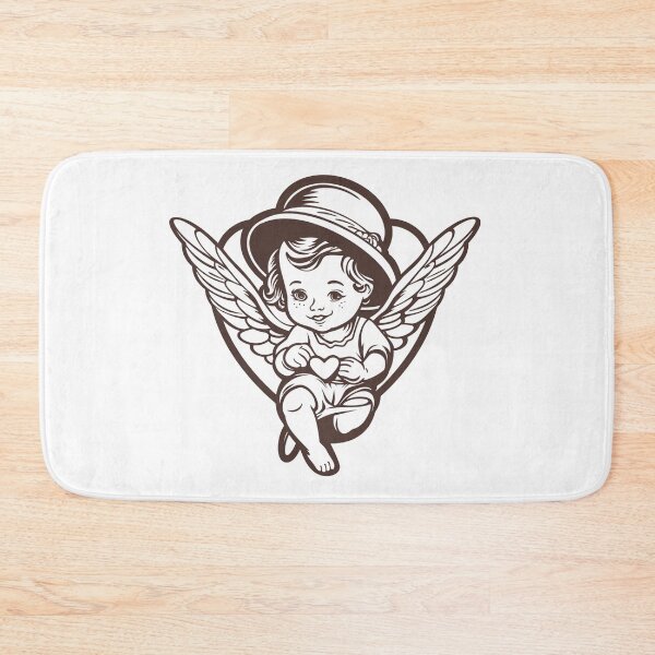 Item preview, Cute black line art cupid wearing hat simplified line art designed and sold by PrintsByVickson.