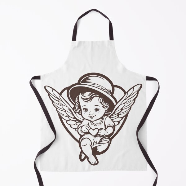 Item preview, Cute black line art cupid wearing hat simplified line art designed and sold by PrintsByVickson.