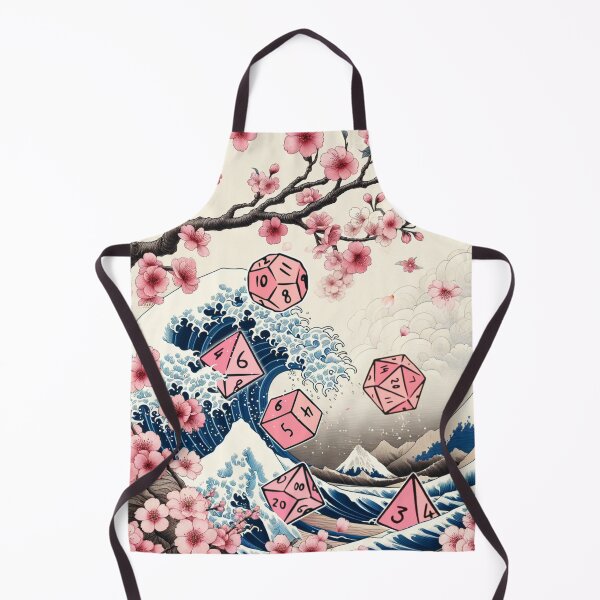 Item preview, Great wave of pink dnd dice and sakura cherry blossom, japanese floral dice set. designed and sold by DungeonAtelier.