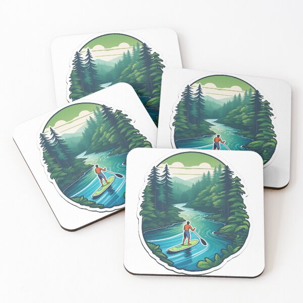 Item preview, A paddle board adventure along a winding river through a lush forest designed and sold by IAmagineFR.