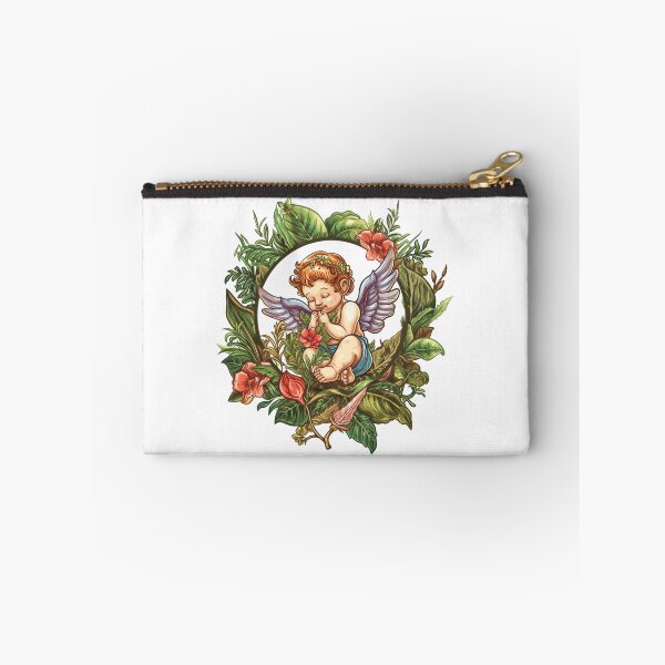 Item preview, Cupid in a style of circular detailed botanical illustrations designed and sold by PrintsByVickson.