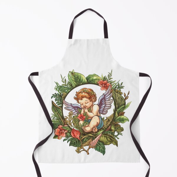 Item preview, Cupid in a style of circular detailed botanical illustrations designed and sold by PrintsByVickson.
