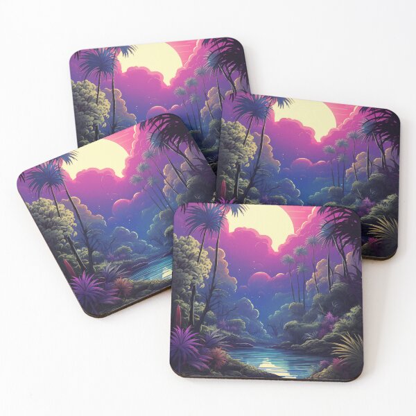 Item preview, Island Synth Sunset: Lush Tropical Waves designed and sold by Mullet Monkey.