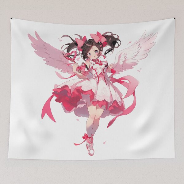 Item preview, Anime style cupid with wings in pink color designed and sold by PrintsByVickson.