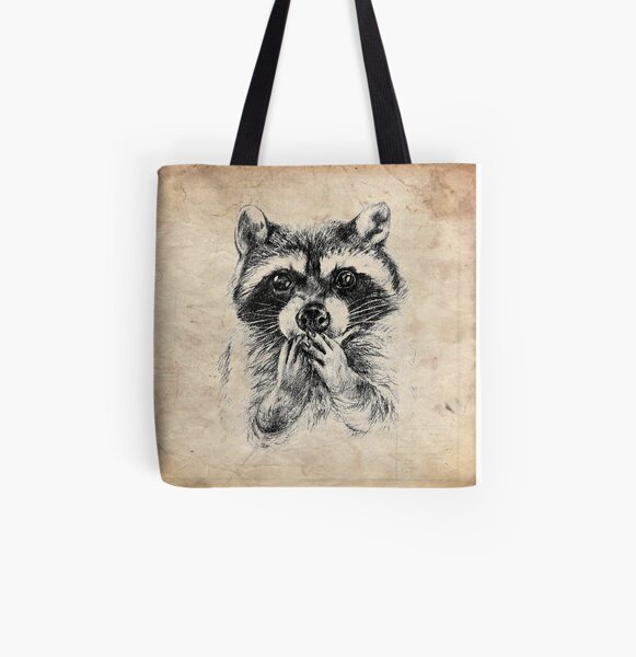 Surprised raccoon All Over Print Tote Bag