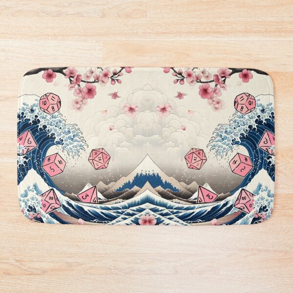 Item preview, Great wave of pink dnd dice and sakura cherry blossom, japanese floral dice set. designed and sold by DungeonAtelier.