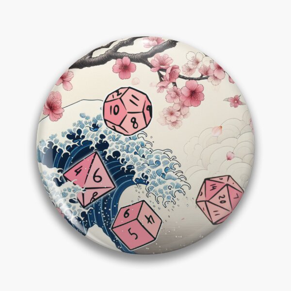 Item preview, Great wave of pink dnd dice and sakura cherry blossom, japanese floral dice set. designed and sold by DungeonAtelier.
