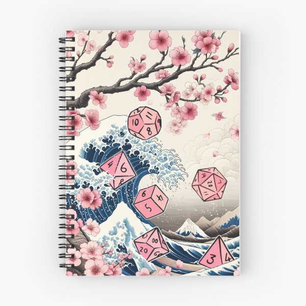 Item preview, Great wave of pink dnd dice and sakura cherry blossom, japanese floral dice set. designed and sold by DungeonAtelier.