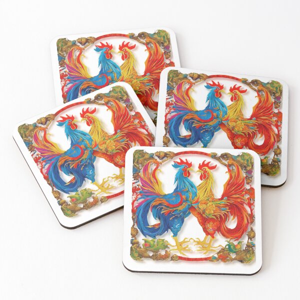 Item preview, Two colorful roosters designed and sold by StonePine.