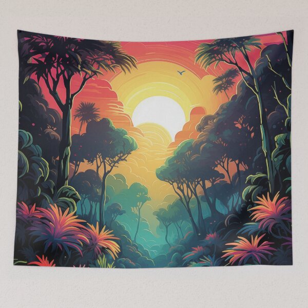 Item preview, Tropical Vibes Unleashed: Synthwave Paradise designed and sold by Mullet Monkey.