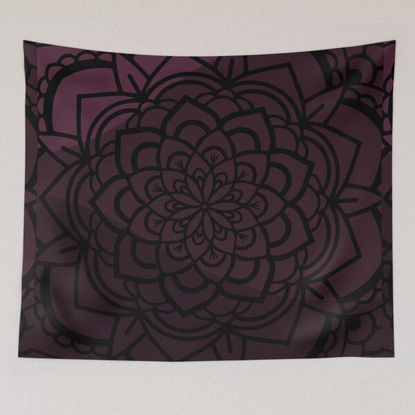 Item preview, Burgundy  and Black Gradient Mandala Flower designed and sold by LemonFun.