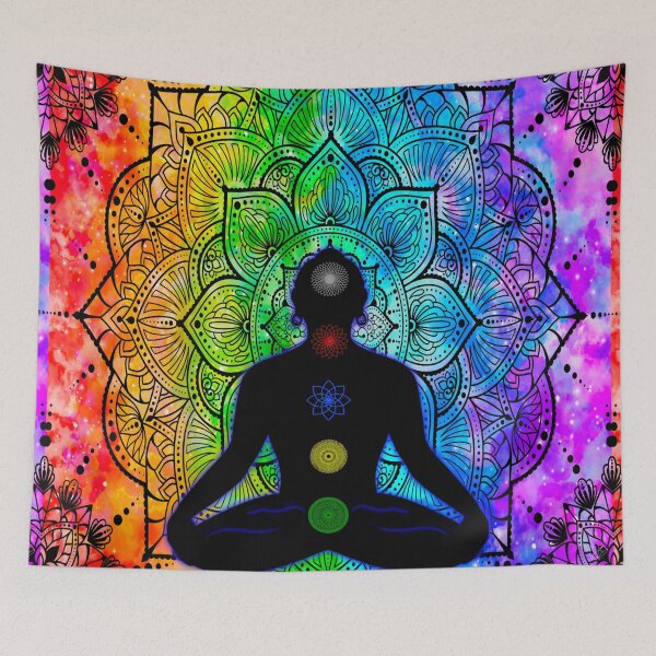 Item preview, Tibetan Chakras, rainbow mandala, buddhist, lotus, abstract art designed and sold by MayGreenAbgrall.