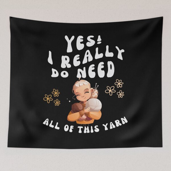 Item preview, Funny saying with wool for knitting, crocheting and knotting designed and sold by Elwetritsche.