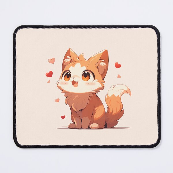 Item preview, Cute Kawaii Happy Kitten with Hearts Cat in Love designed and sold by CozyKawaiiArt.