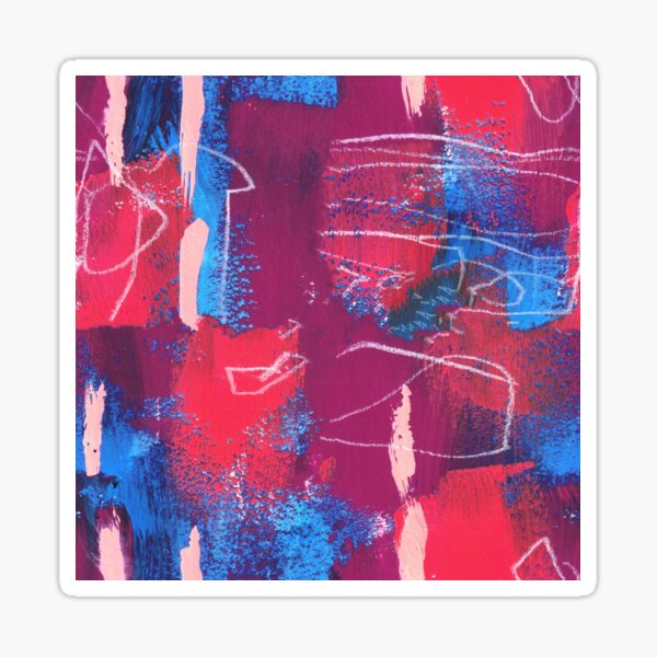 Abstract Paint Strokes // Pink & Blue Sticker