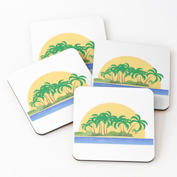 Item preview, palms on beach surrounded by sun designed and sold by AA-designstore.