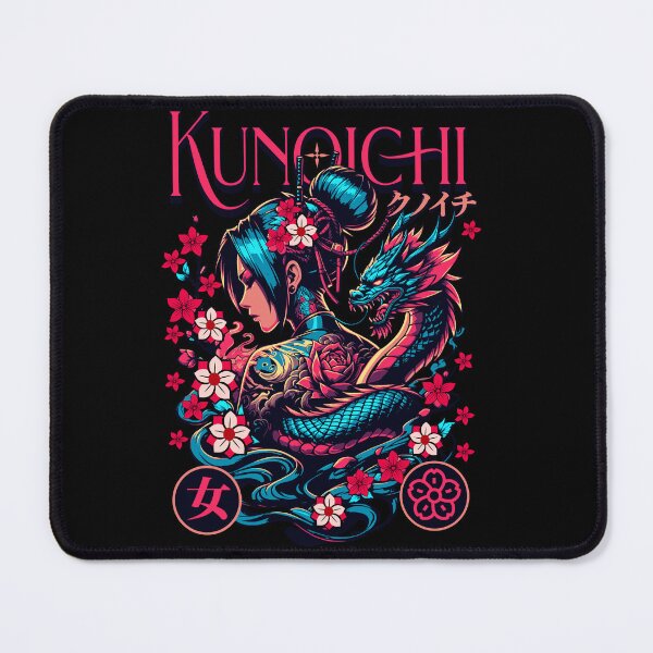 Item preview, Japanese Samurai Kunoichi Dragon - Female Shinobi - Ninjutsu Gift designed and sold by InkyGenies.