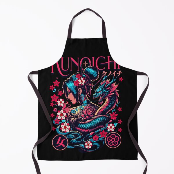 Item preview, Japanese Samurai Kunoichi Dragon - Female Shinobi - Ninjutsu Gift designed and sold by InkyGenies.