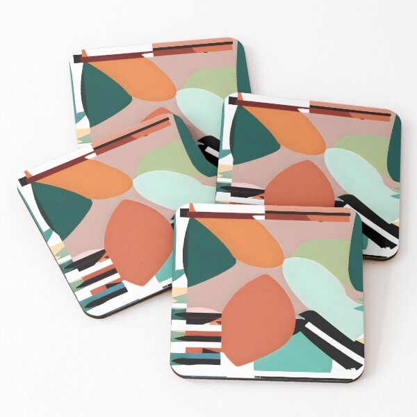 Item preview, Colorful Retro Vintage Geometric Random Abstract Shapes Pattern designed and sold by Itaya Art.