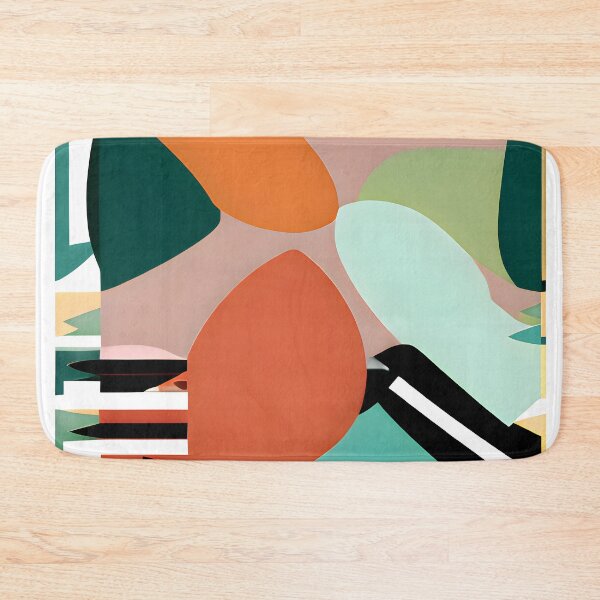 Item preview, Colorful Retro Vintage Geometric Random Abstract Shapes Pattern designed and sold by Itaya Art.