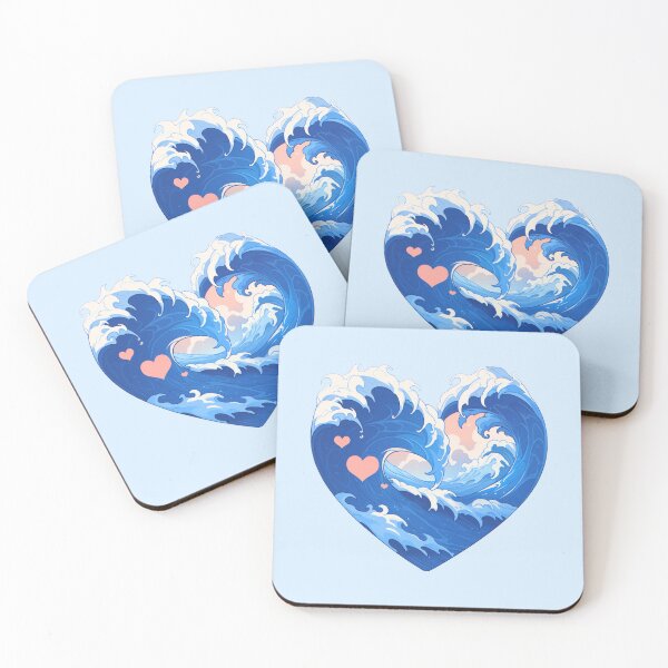 Item preview, Cute Kawaii Beneath the Waves: A Heart Full of Love to Ocean Waves designed and sold by CozyKawaiiArt.