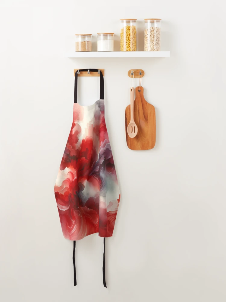 Thumbnail 4 of 6, Apron, Abstract Red designed and sold by CardsStudio.