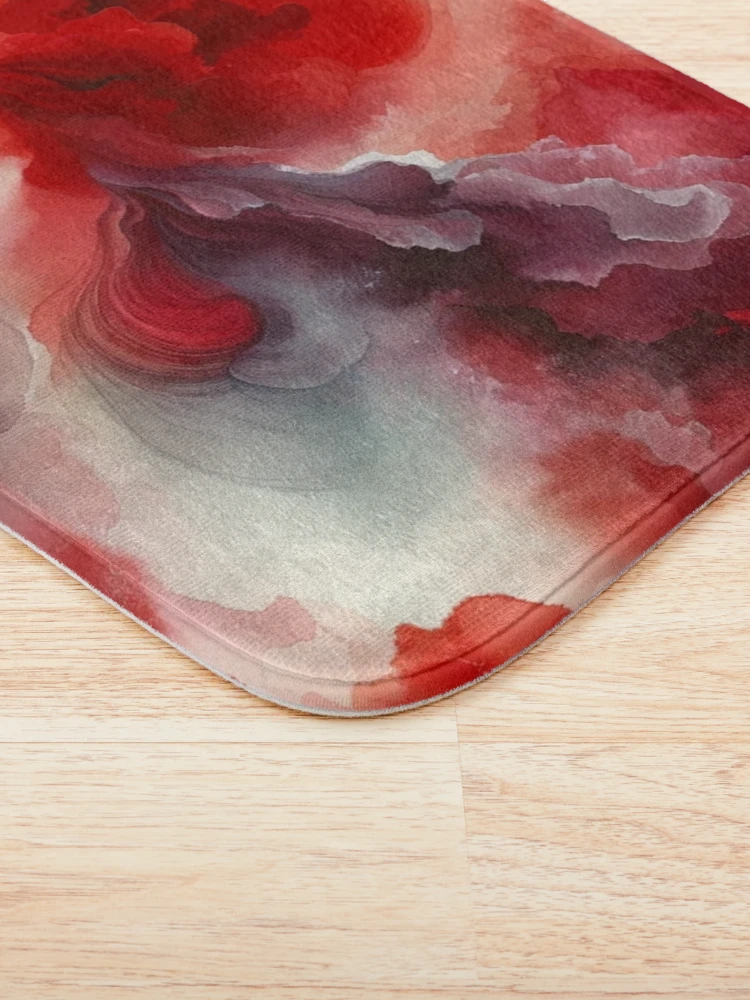 Thumbnail 3 of 6, Bath Mat, Abstract Red designed and sold by CardsStudio.
