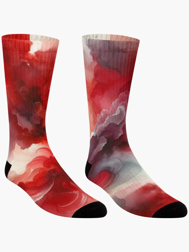 Thumbnail 3 of 5, Socks, Abstract Red designed and sold by CardsStudio.