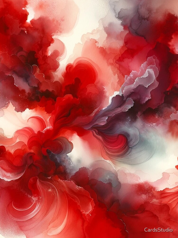 Thumbnail 3 of 3, Scarf, Abstract Red designed and sold by CardsStudio.